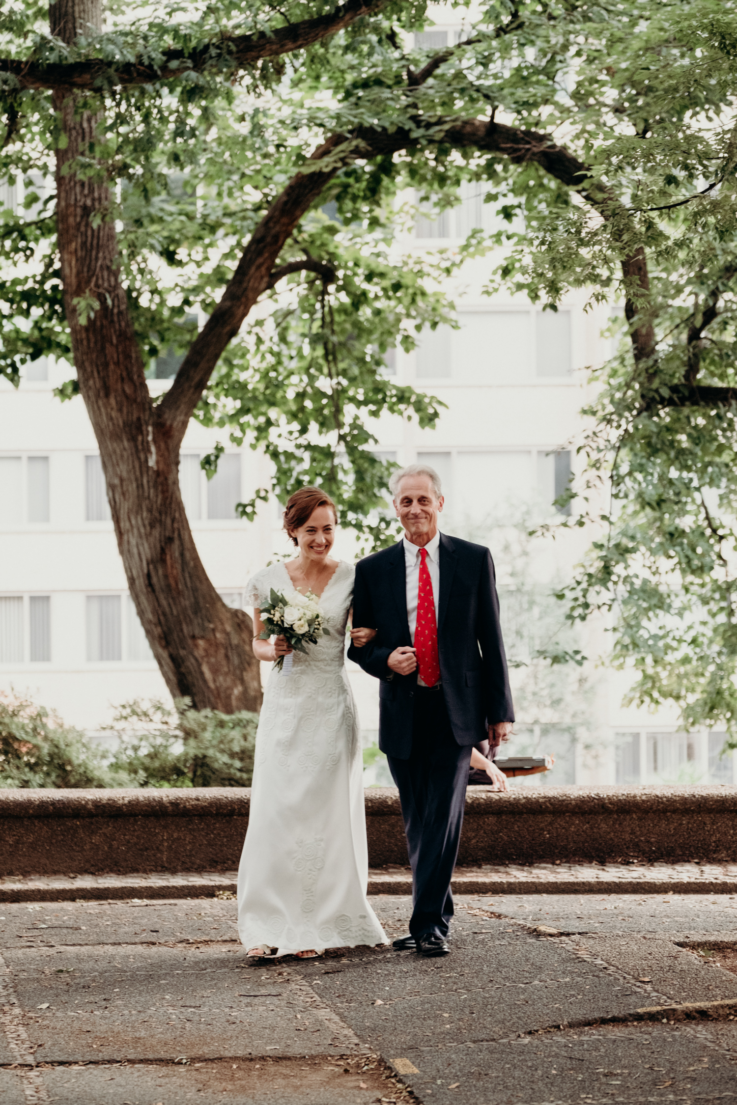 Meridian Hill Park Wedding bride walking down the aisle