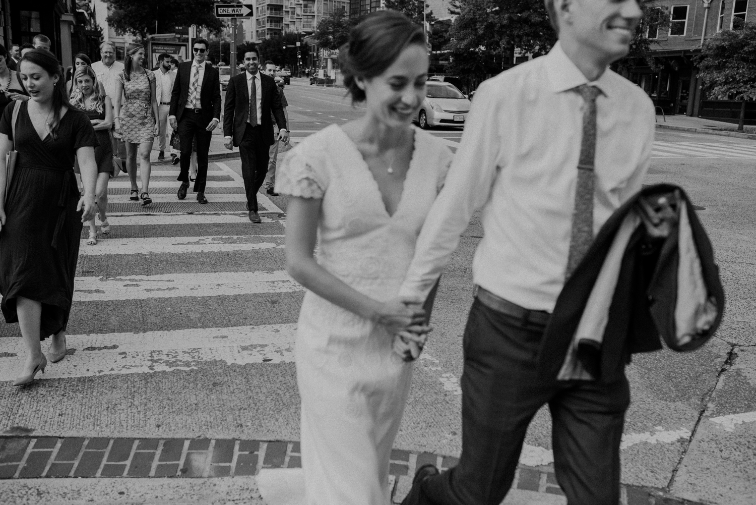 dc wedding parade walking through the city