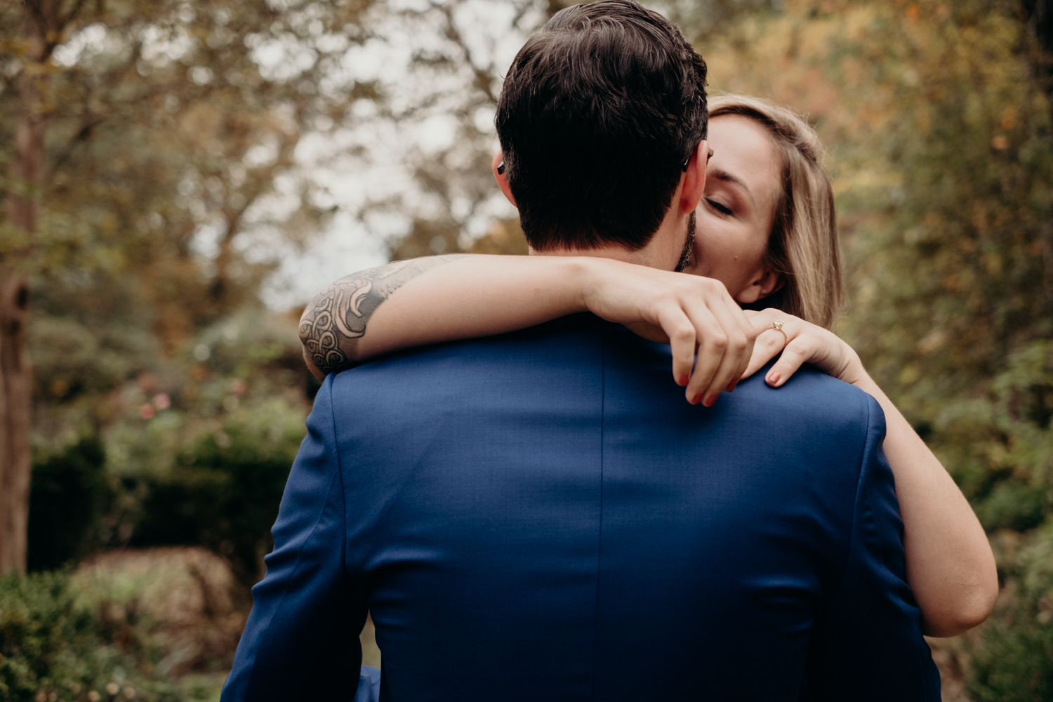 couple kisses during first look washington dc wedding