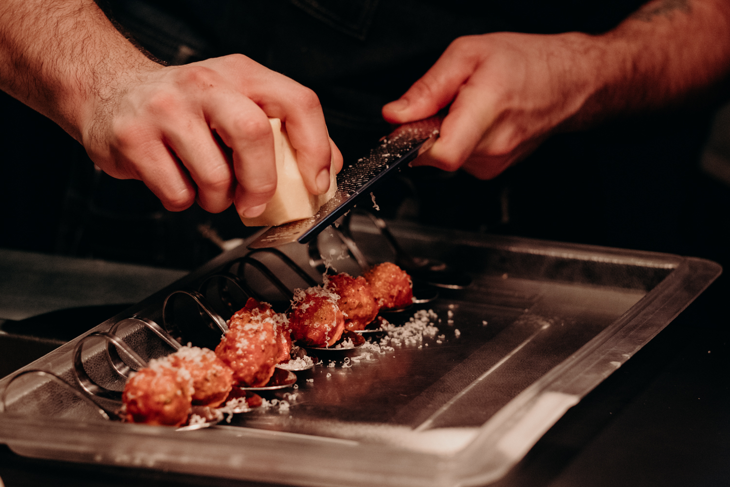 Masseria wedding reception food preparation