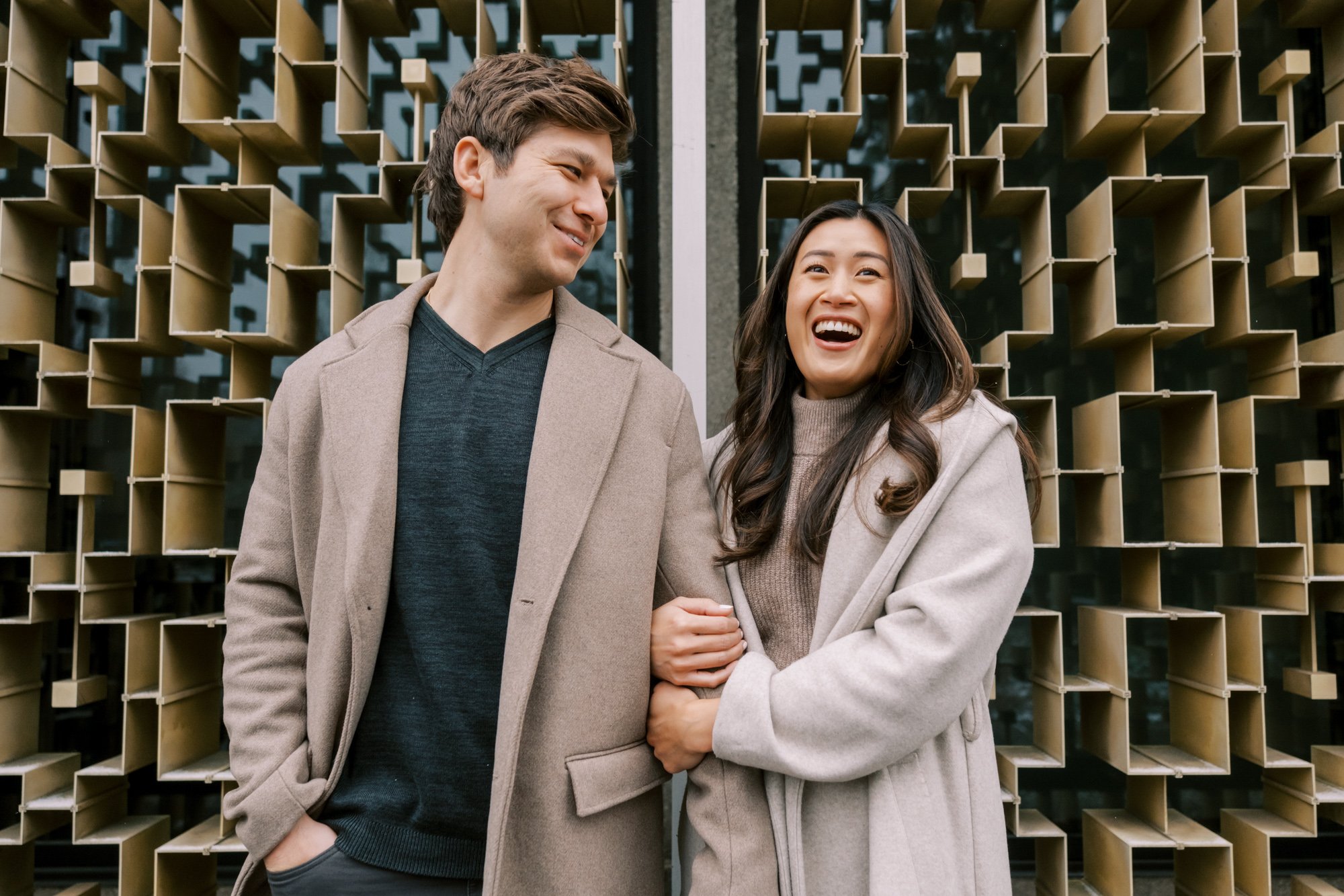 A Snowy Engagement Session at the National Arboretum